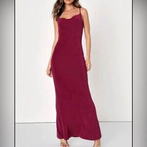 Lulus Maxi Mermaid Dress - Magenta - Size L